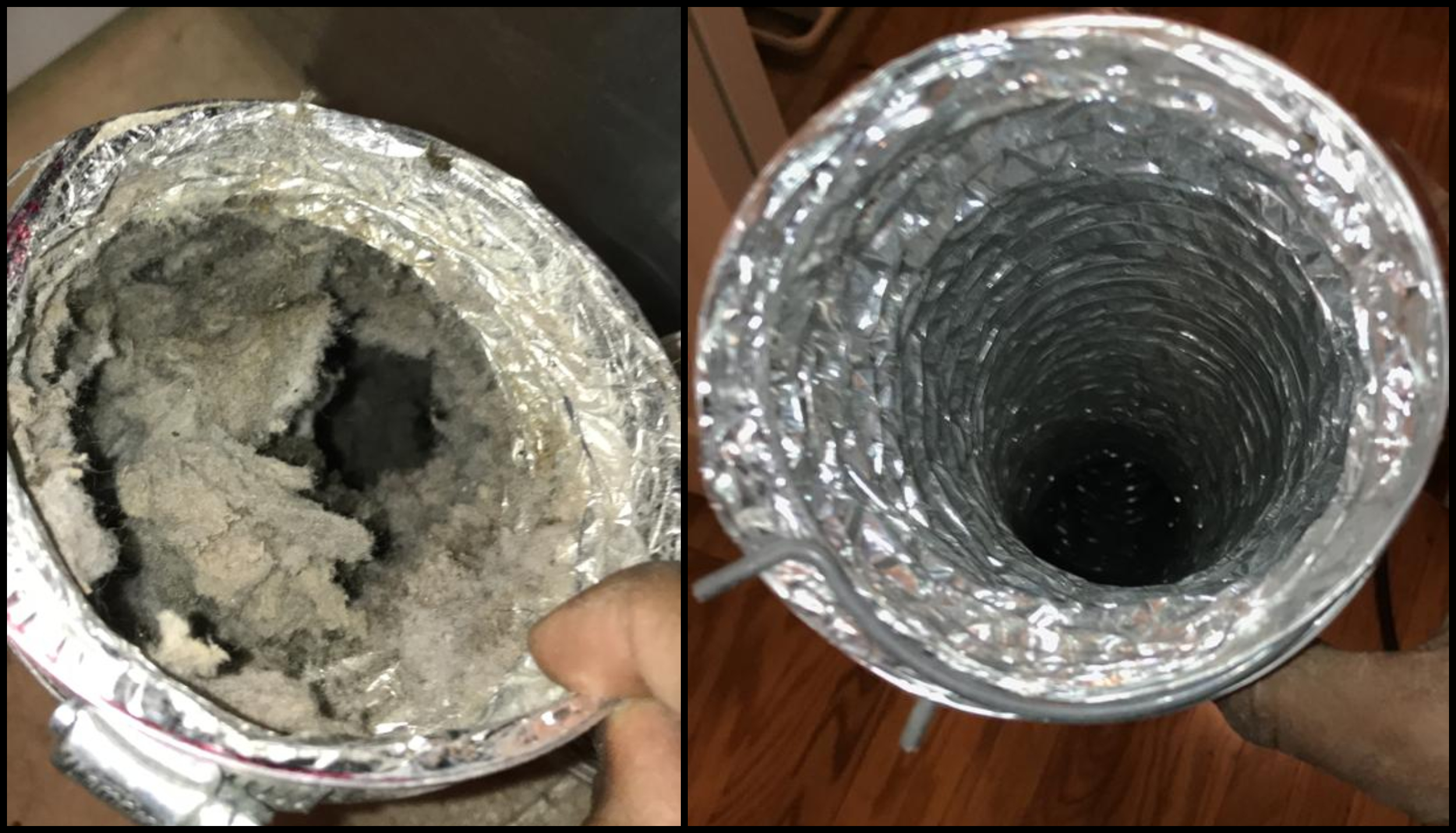 Dryer Vent Before and After